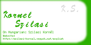 kornel szilasi business card