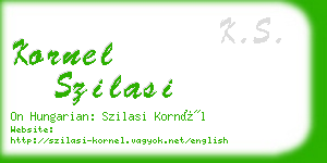 kornel szilasi business card